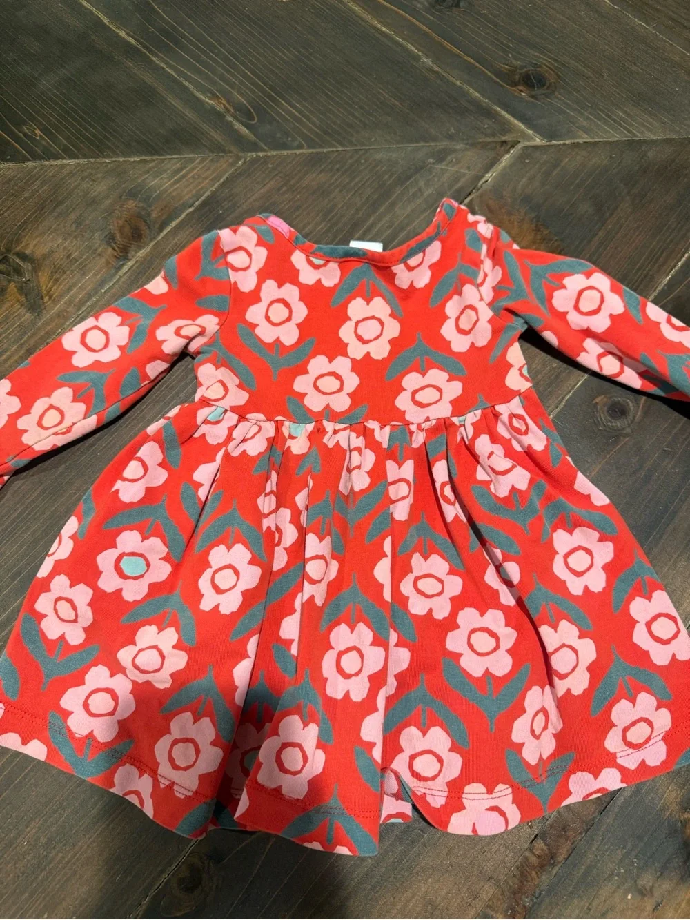 Hanna Andersson Floral 100% Organic Cotton Baby Dress 12/18 Months